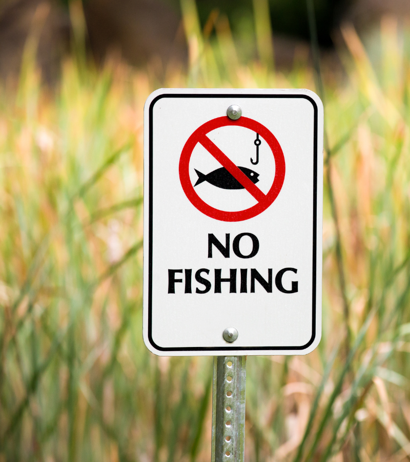 No Fishing sign